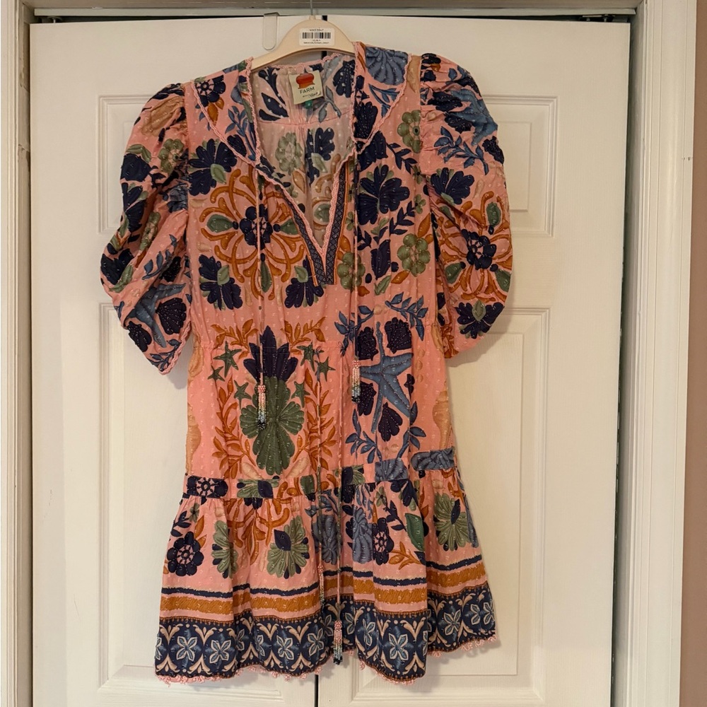Farm Rio Seashell Mini Dress Size M - Picture 6 of 7